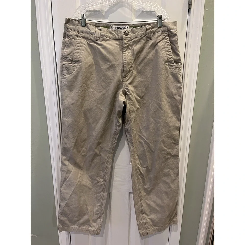 Mountain Khakis Original Mountain Pants Mens 40x32 Beige Relaxed Fit Canvas